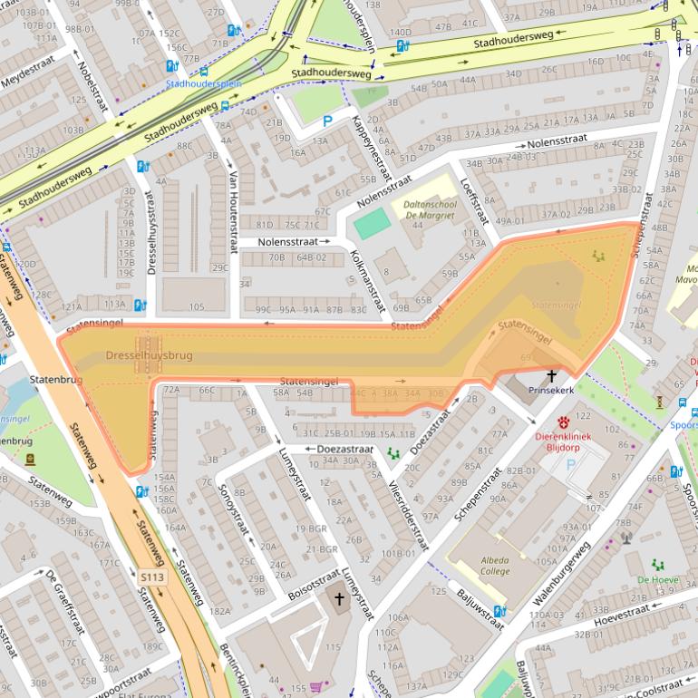 Kaart van postcodegebied 3039LN.