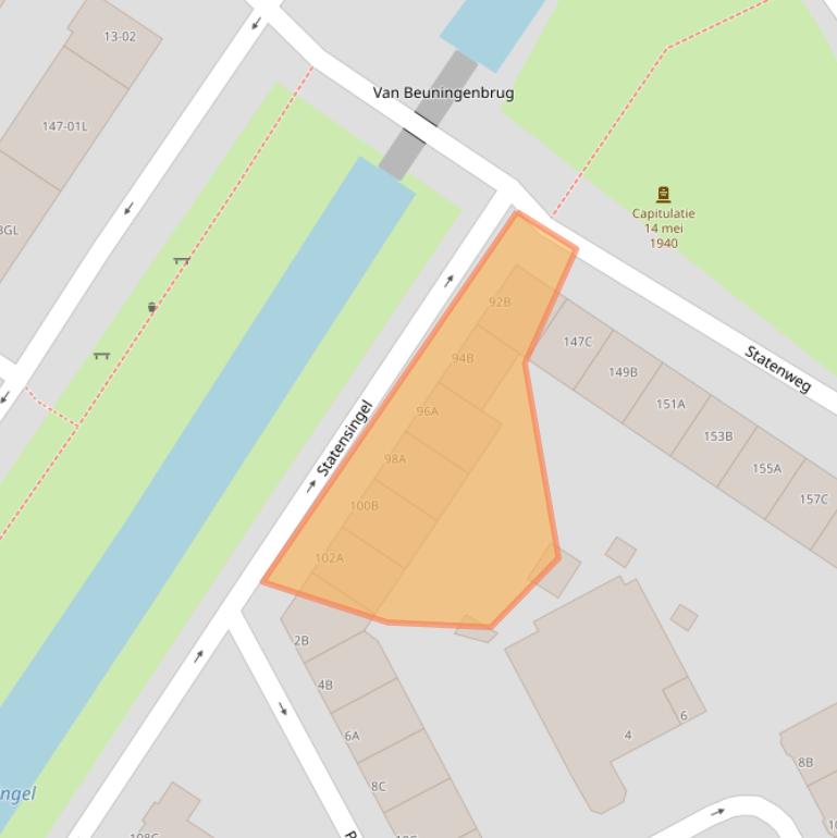 Kaart van postcodegebied 3039LS.