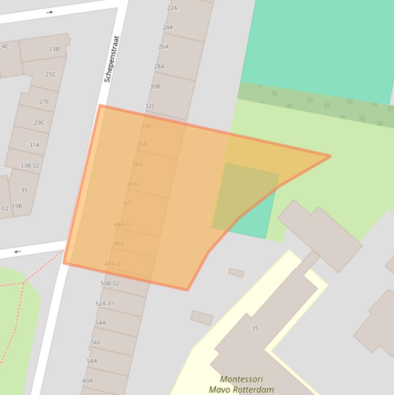 Kaart van postcodegebied 3039NJ.