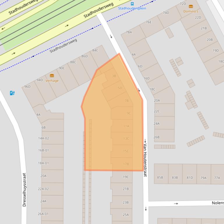 Kaart van postcodegebied 3039PA.