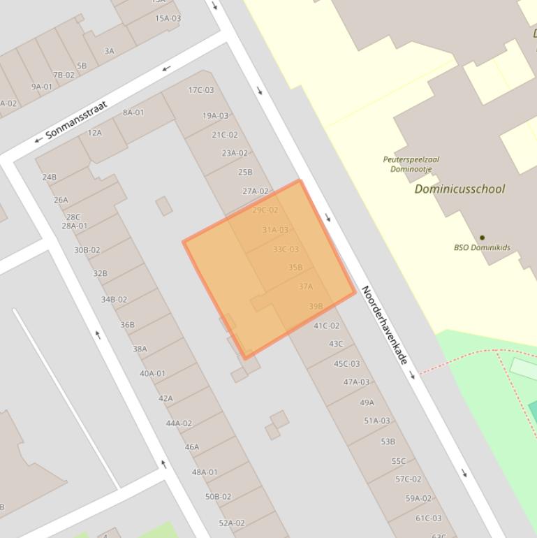 Kaart van postcodegebied 3039RE.