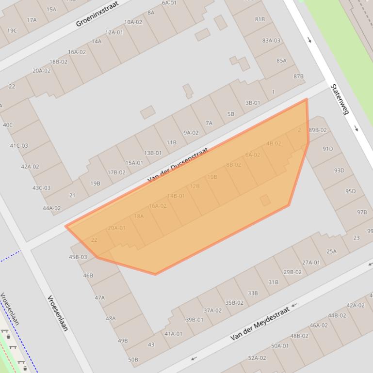 Kaart van postcodegebied 3039TB.