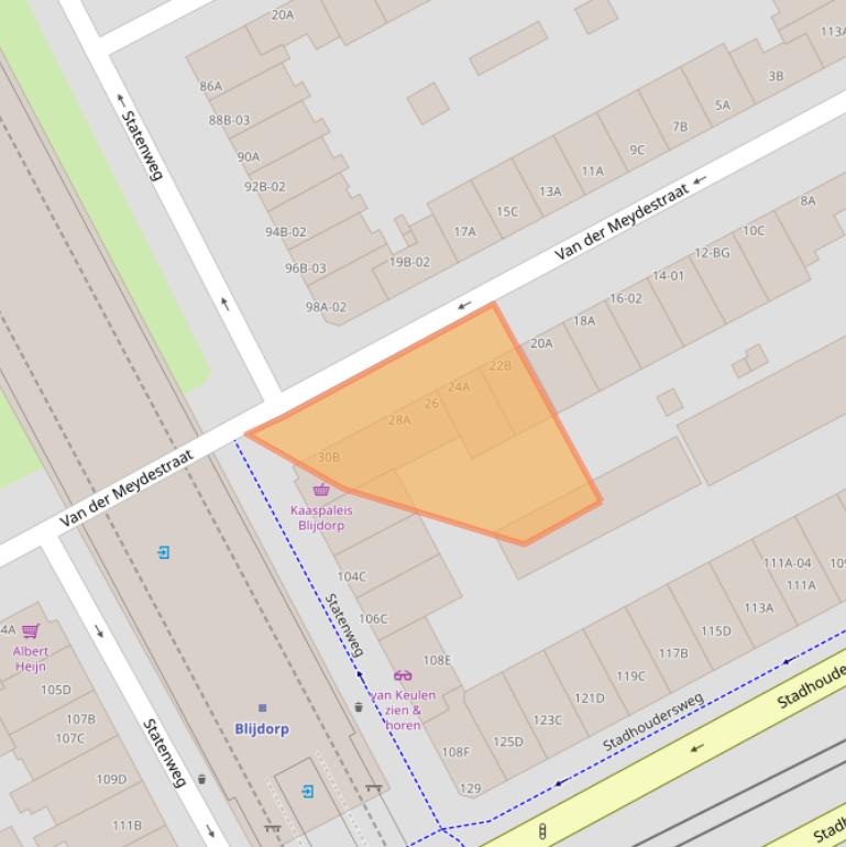 Kaart van postcodegebied 3039TJ.