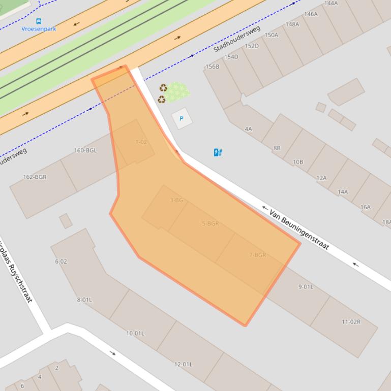 Kaart van postcodegebied 3039WB.