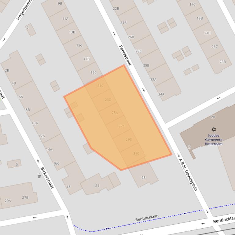 Kaart van postcodegebied 3039XN.