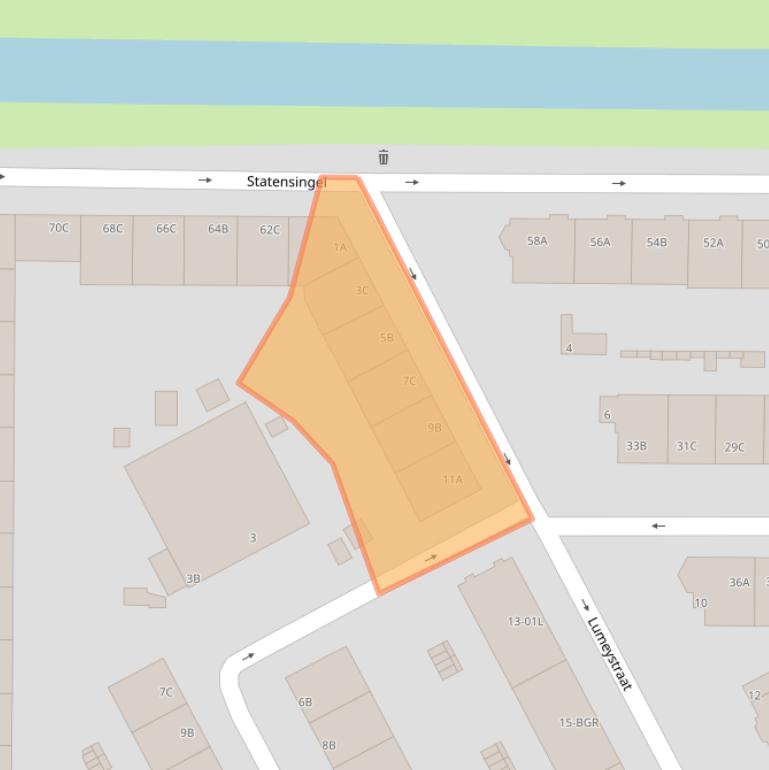 Kaart van postcodegebied 3039ZM.