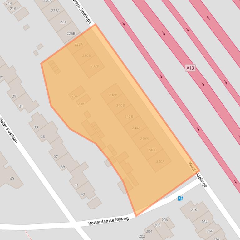 Kaart van postcodegebied 3042CW.