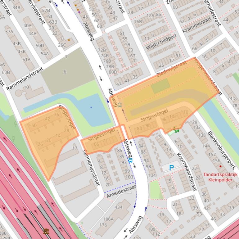 Kaart van postcodegebied 3042EN.