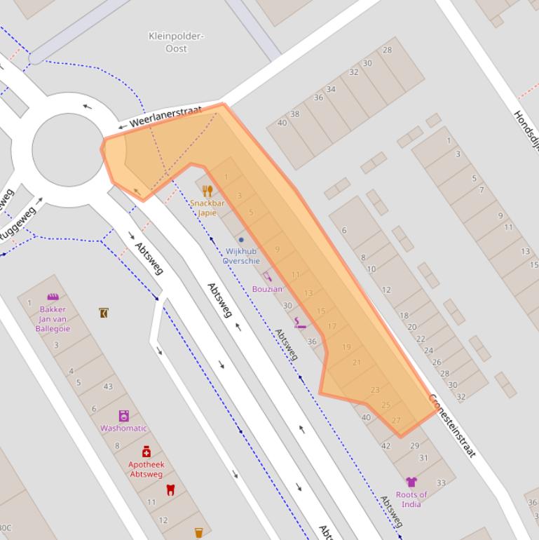 Kaart van postcodegebied 3042GL.