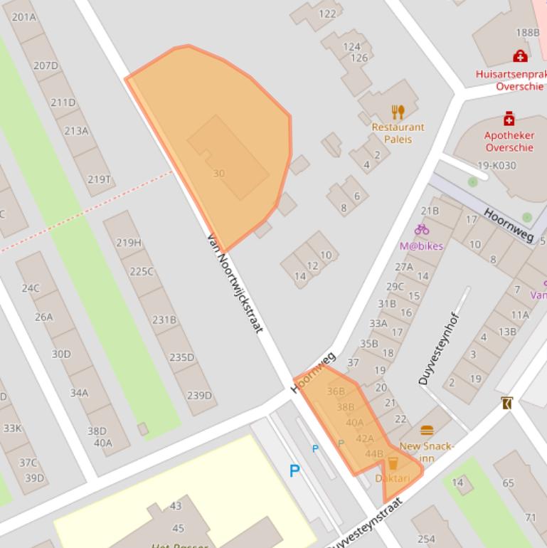 Kaart van postcodegebied 3042LP.