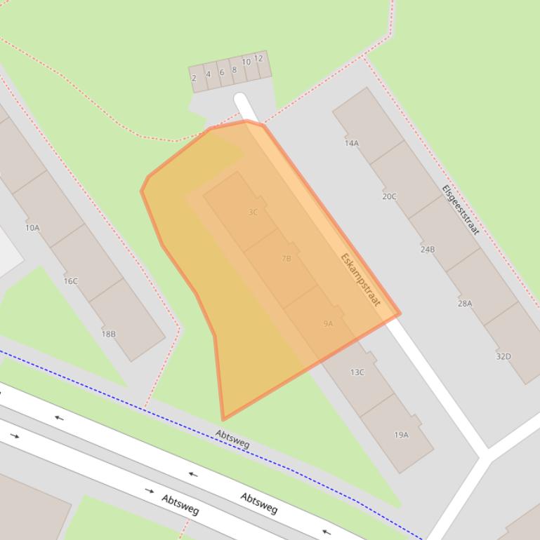 Kaart van postcodegebied 3042SJ.