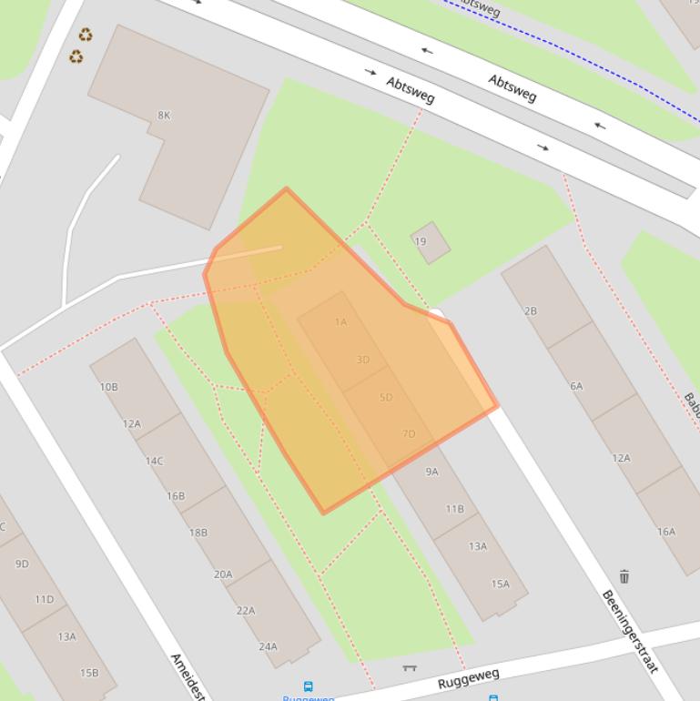 Kaart van postcodegebied 3042TA.