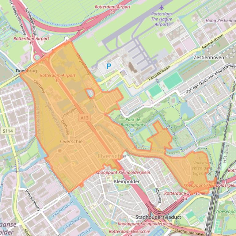 Kaart van postcodegebied 3043.