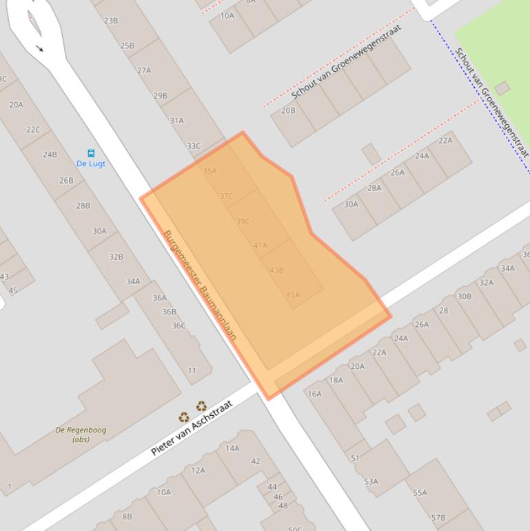 Kaart van postcodegebied 3043AC.