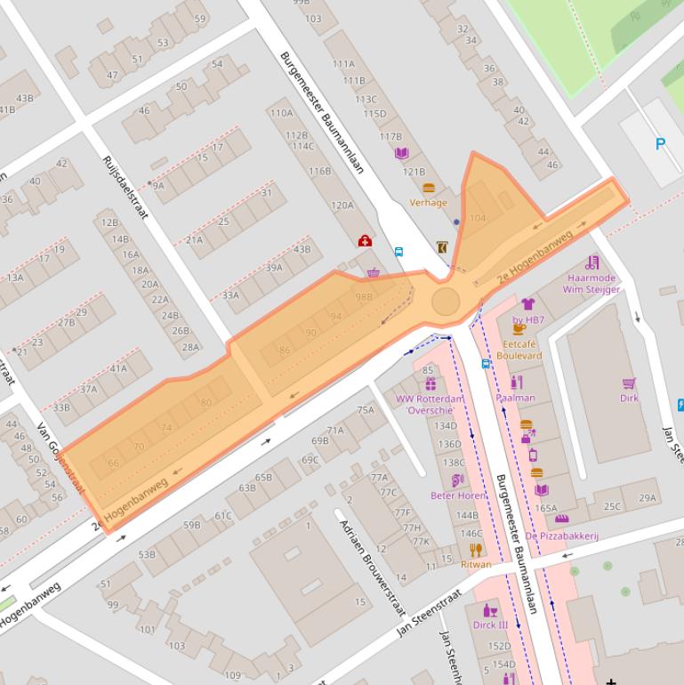 Kaart van postcodegebied 3043AT.