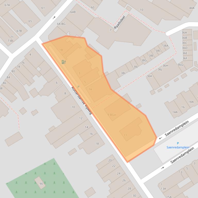 Kaart van postcodegebied 3043BE.