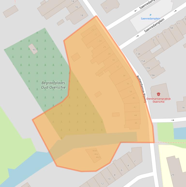 Kaart van postcodegebied 3043BL.