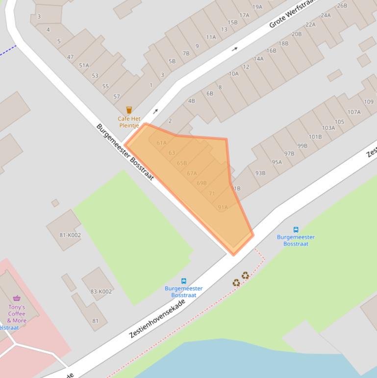 Kaart van postcodegebied 3043GC.