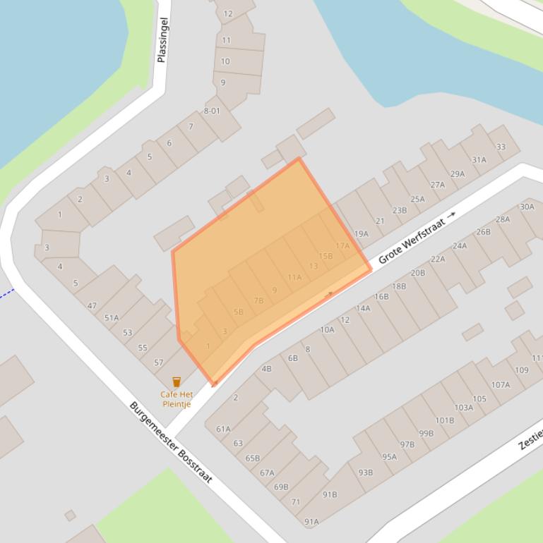 Kaart van postcodegebied 3043GE.