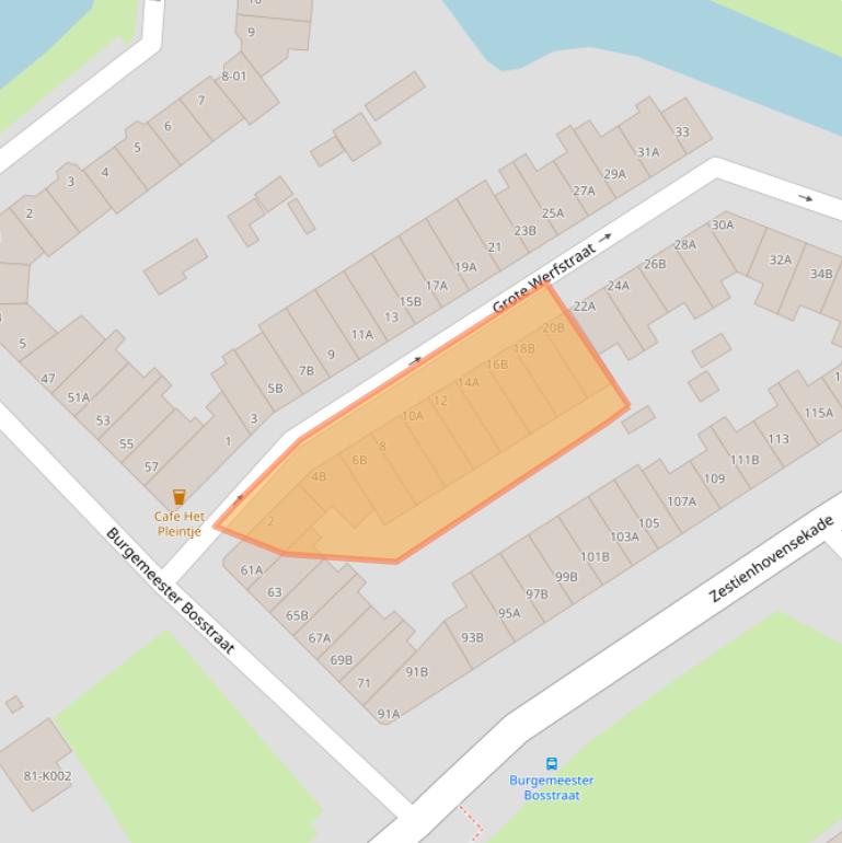 Kaart van postcodegebied 3043GH.