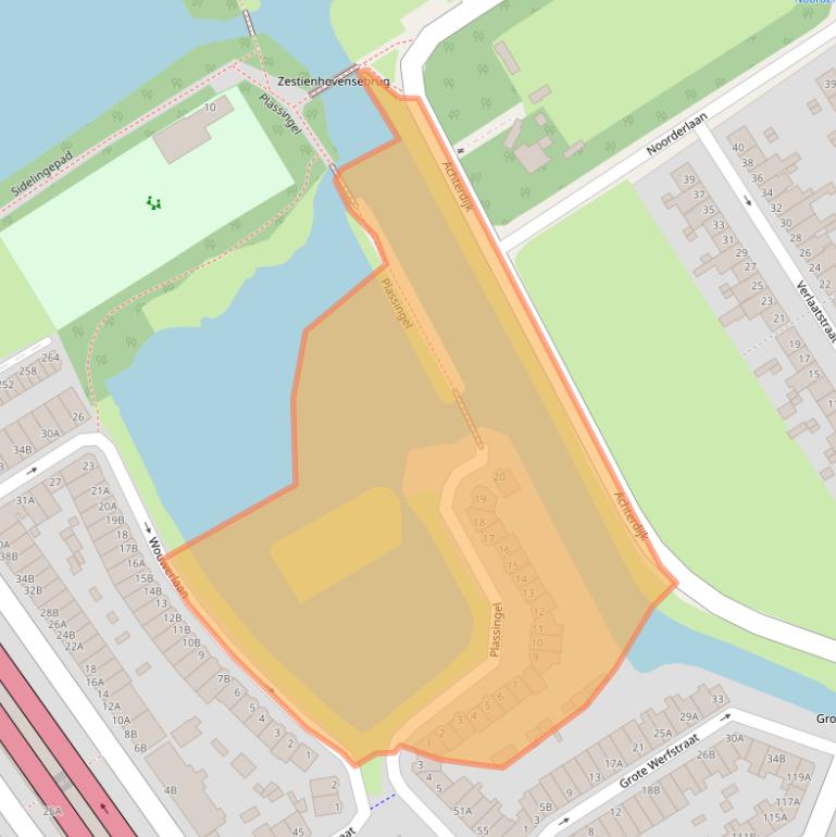 Kaart van postcodegebied 3043GS.