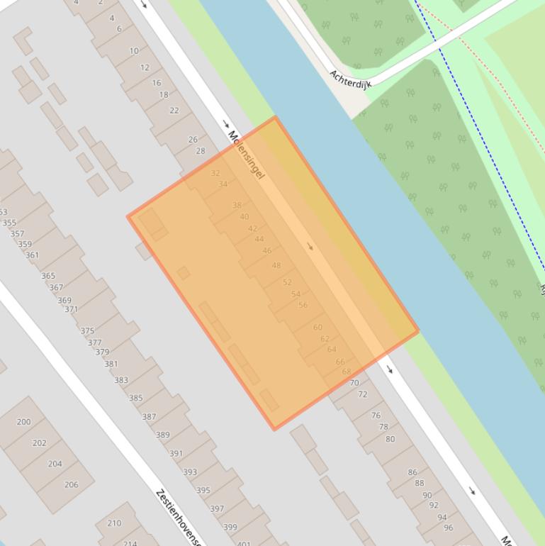 Kaart van postcodegebied 3043KB.