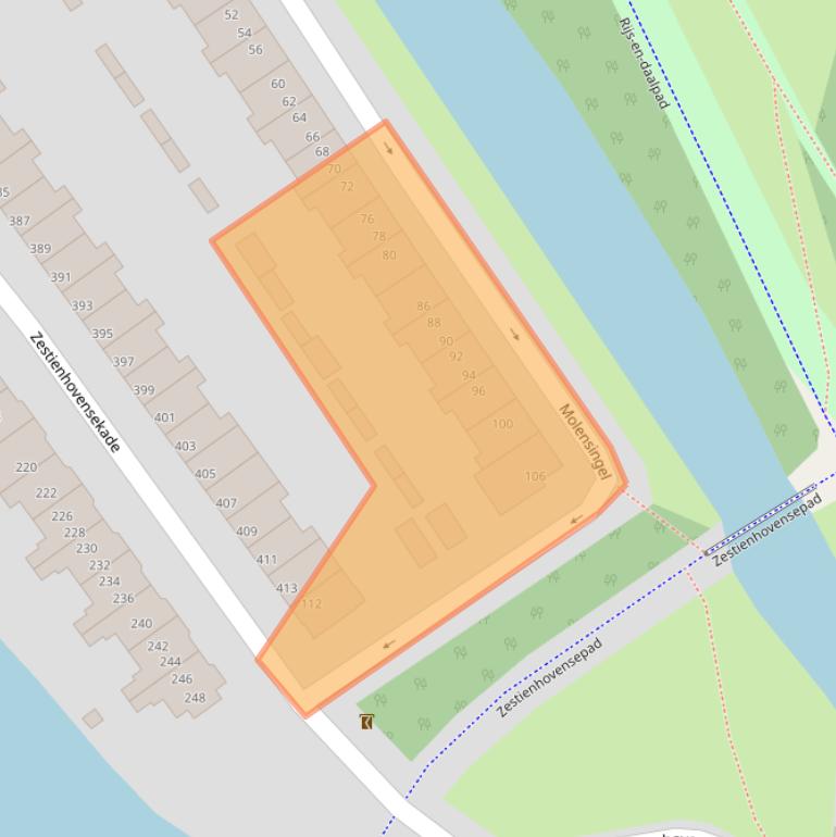 Kaart van postcodegebied 3043KC.