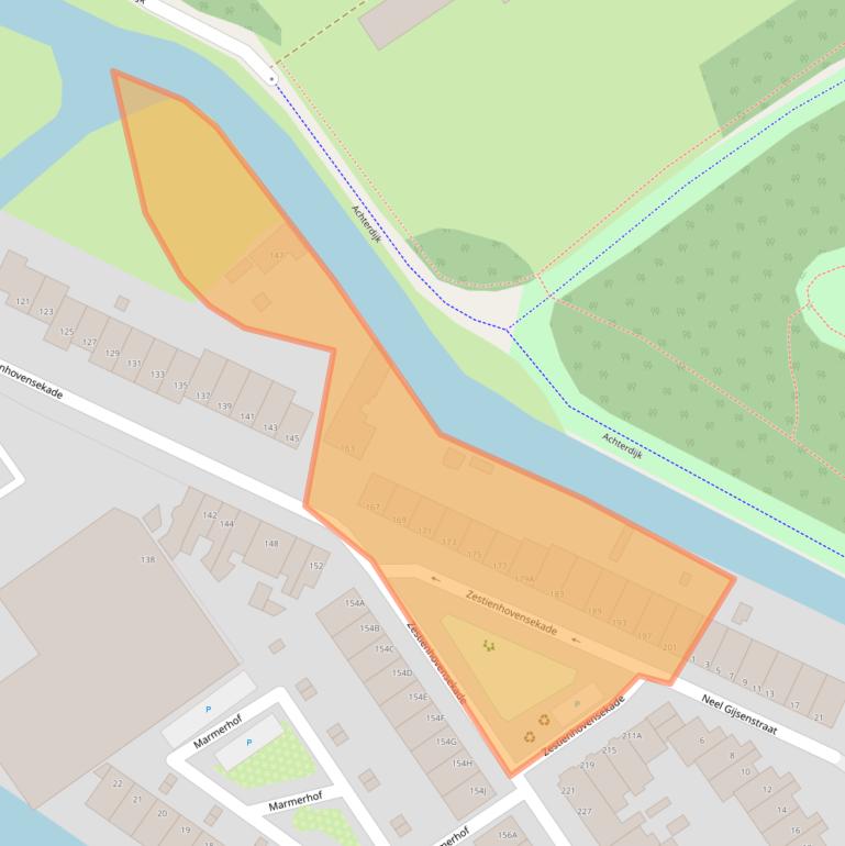 Kaart van postcodegebied 3043KM.