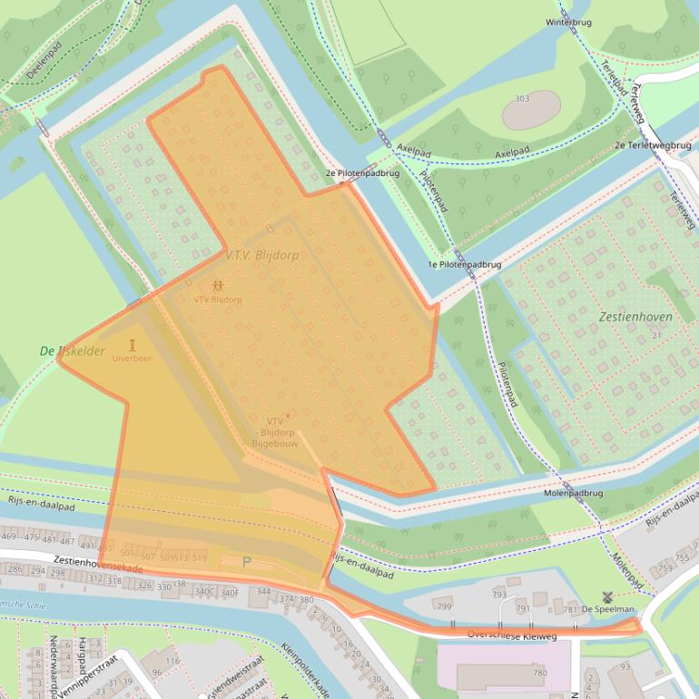 Kaart van postcodegebied 3043KT.