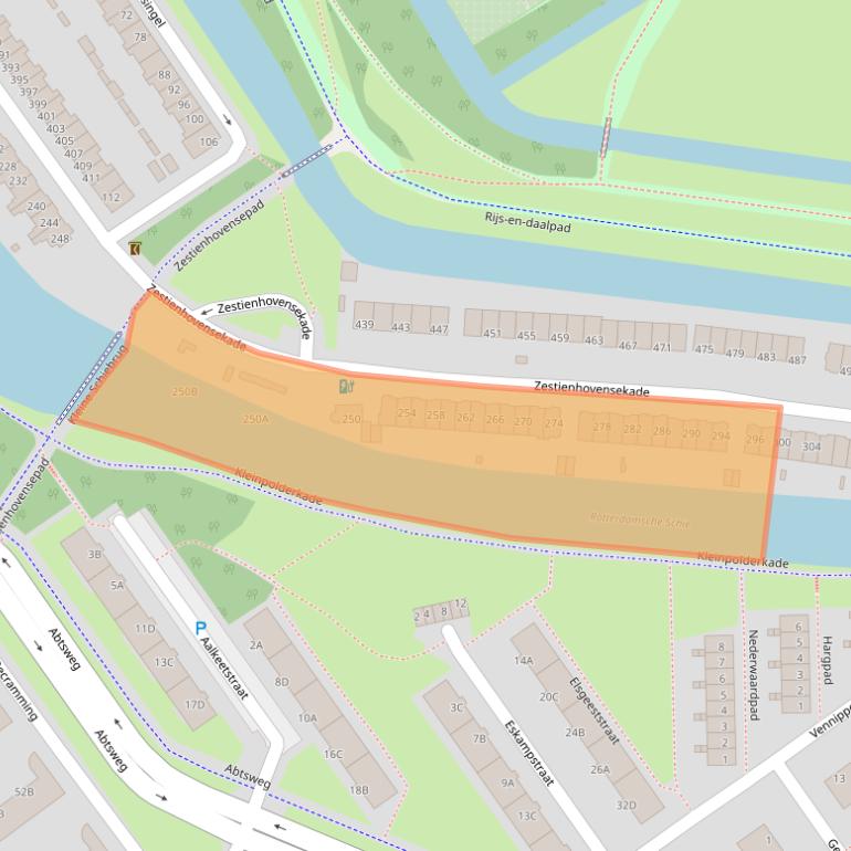 Kaart van postcodegebied 3043KX.