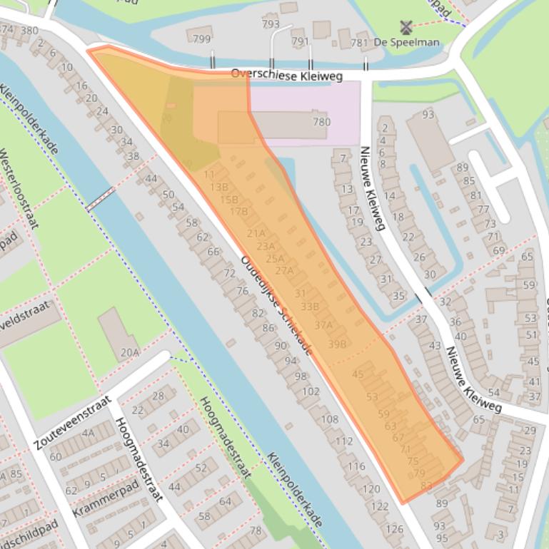 Kaart van postcodegebied 3043LA.