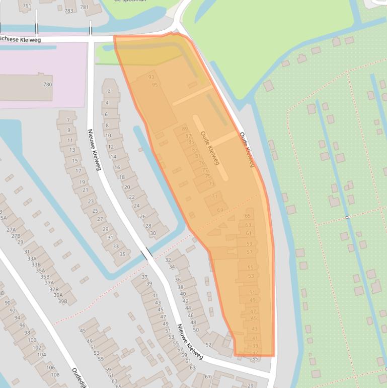 Kaart van postcodegebied 3043LE.