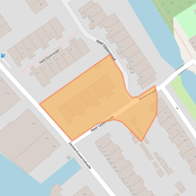 Kaart van postcodegebied 3043MA.