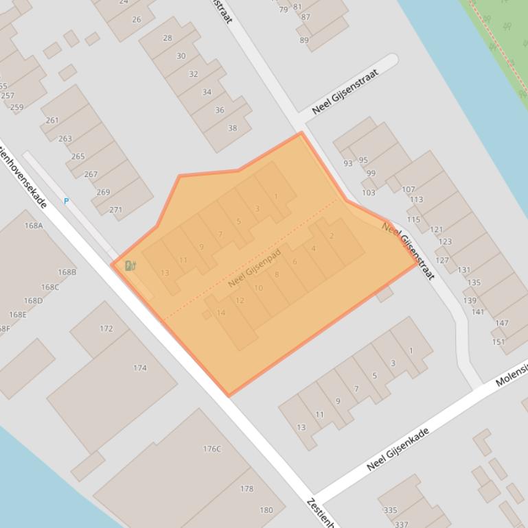 Kaart van postcodegebied 3043MB.