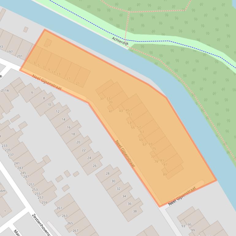 Kaart van postcodegebied 3043MC.