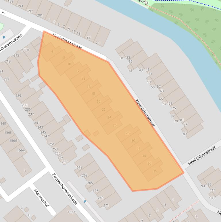 Kaart van postcodegebied 3043ME.