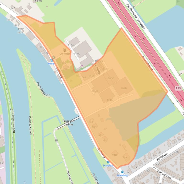 Kaart van postcodegebied 3043NA.