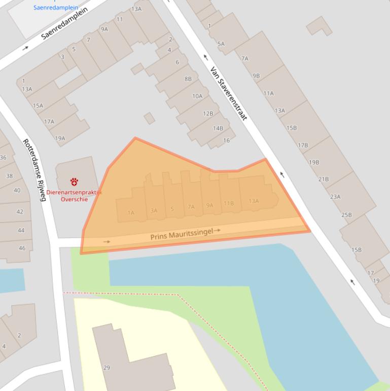 Kaart van postcodegebied 3043PA.