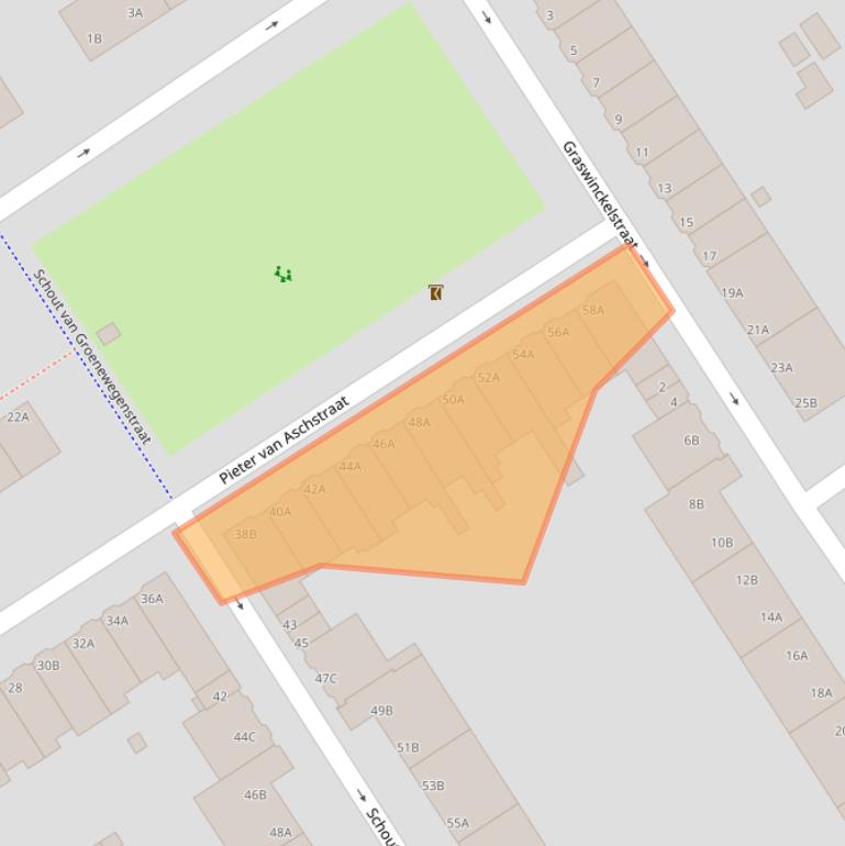 Kaart van postcodegebied 3043RJ.