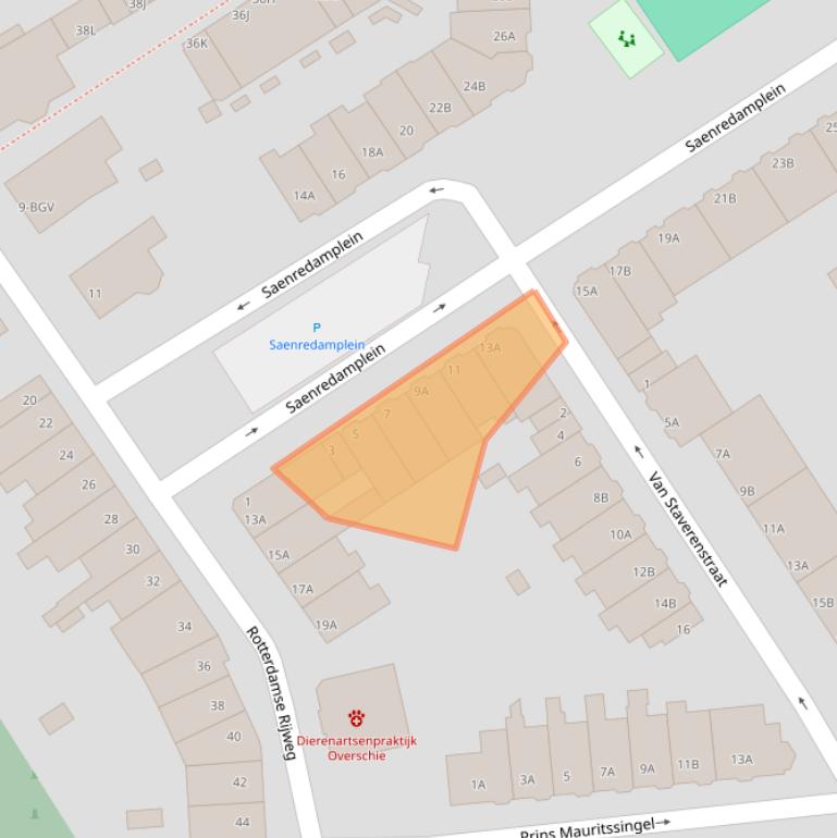 Kaart van postcodegebied 3043RK.