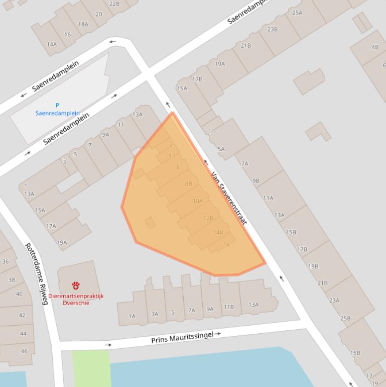 Kaart van postcodegebied 3043RS.