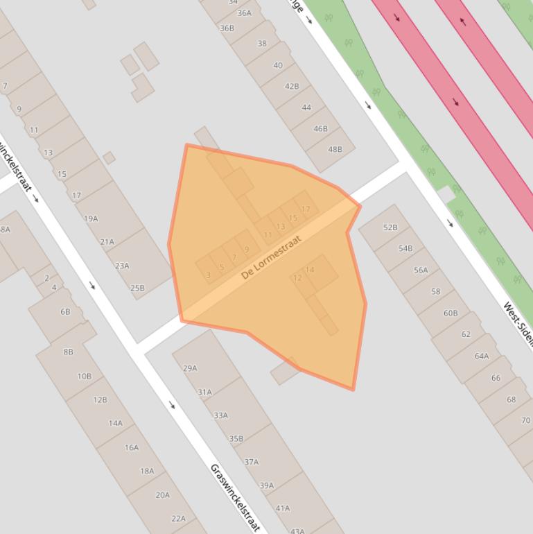 Kaart van postcodegebied 3043SB.