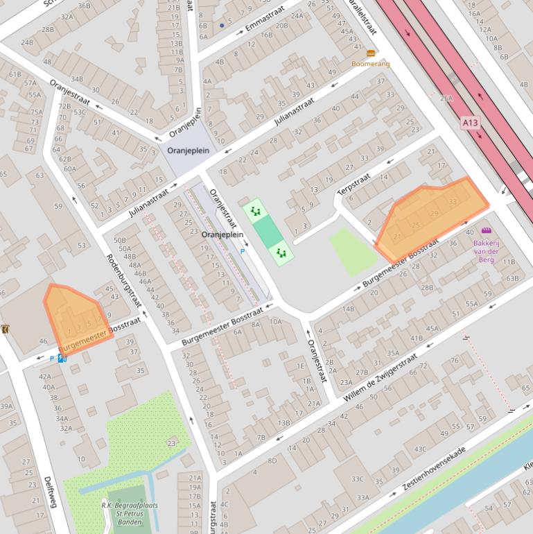 Kaart van postcodegebied 3043TA.