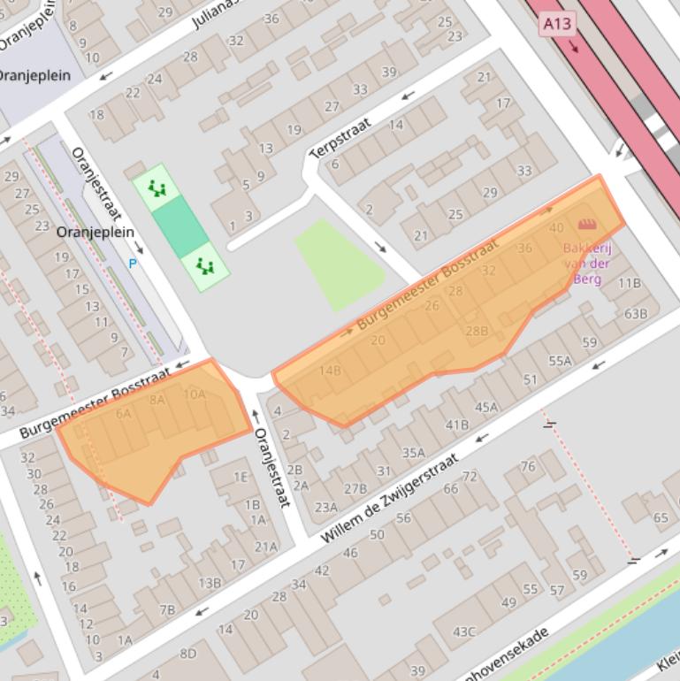 Kaart van postcodegebied 3043TB.