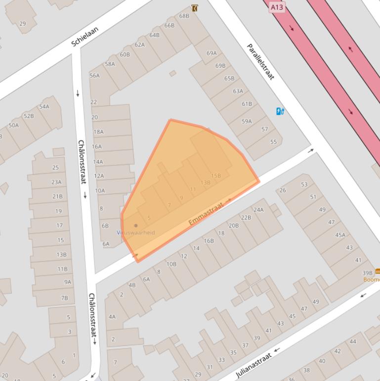 Kaart van postcodegebied 3043TE.