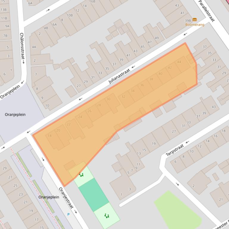 Kaart van postcodegebied 3043TJ.