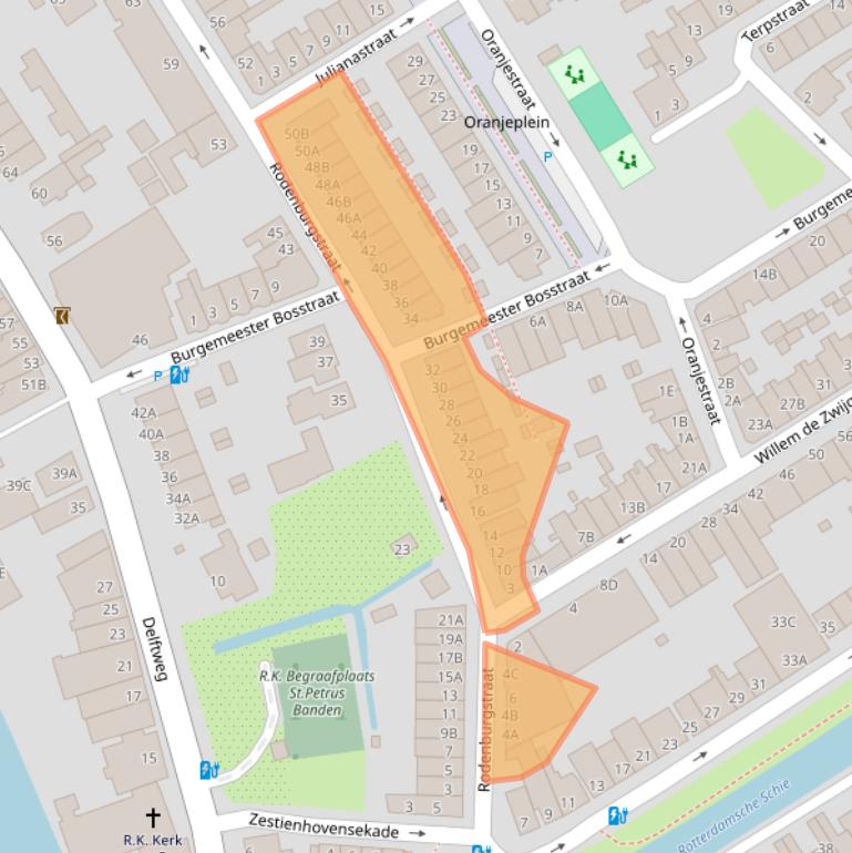 Kaart van postcodegebied 3043TV.