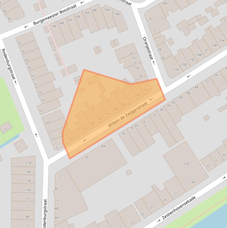 Kaart van postcodegebied 3043VA.