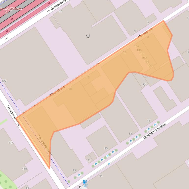 Kaart van postcodegebied 3044AB.