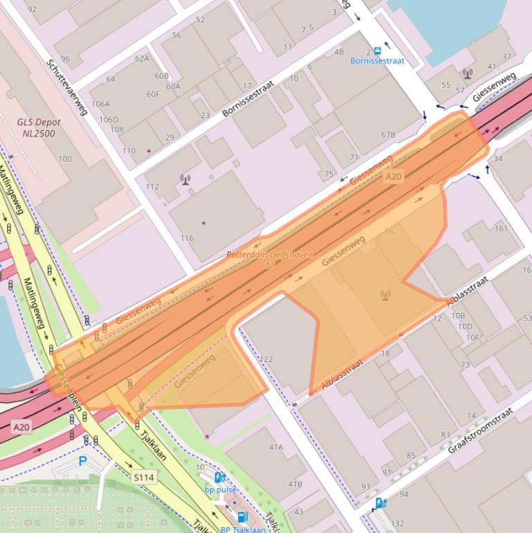 Kaart van postcodegebied 3044AM.